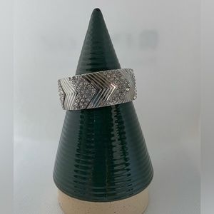 Rhinestone cuff stretchy bracelet - 3/4” wide